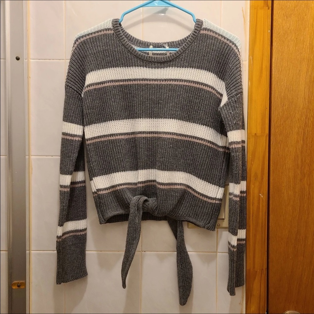 Striped Knotted Sweater
